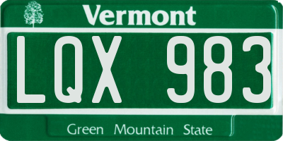 VT license plate LQX983