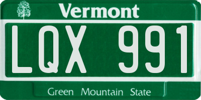 VT license plate LQX991