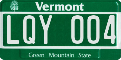 VT license plate LQY004