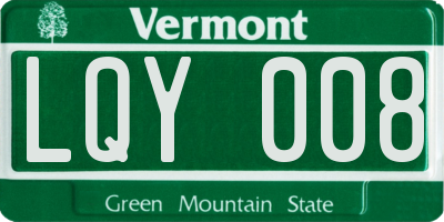 VT license plate LQY008