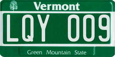 VT license plate LQY009