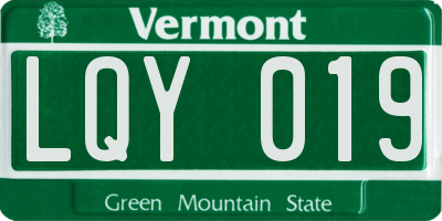 VT license plate LQY019