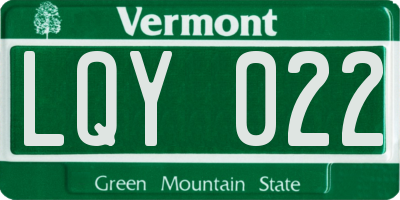 VT license plate LQY022