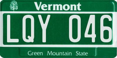 VT license plate LQY046