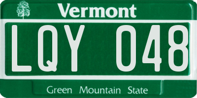 VT license plate LQY048