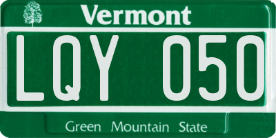 VT license plate LQY050