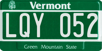 VT license plate LQY052