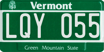 VT license plate LQY055