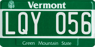 VT license plate LQY056