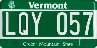 VT license plate LQY057