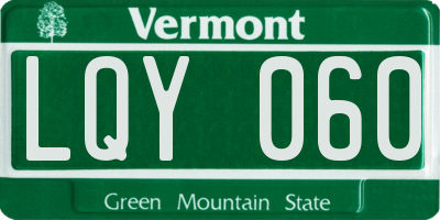 VT license plate LQY060