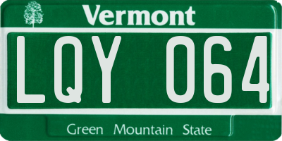 VT license plate LQY064
