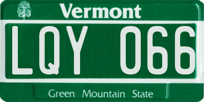 VT license plate LQY066