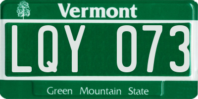 VT license plate LQY073