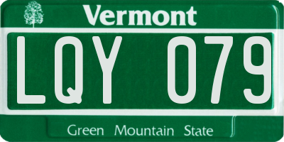 VT license plate LQY079