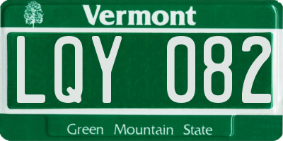 VT license plate LQY082