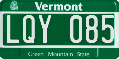 VT license plate LQY085