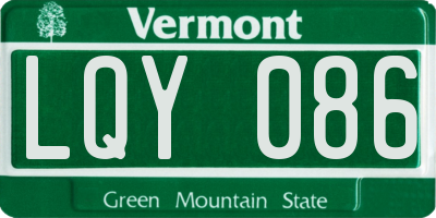 VT license plate LQY086