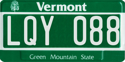 VT license plate LQY088