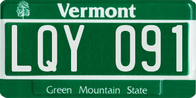 VT license plate LQY091