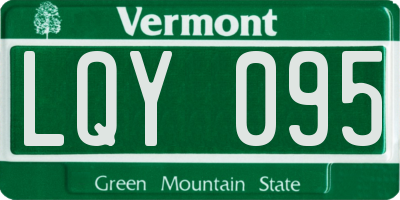 VT license plate LQY095