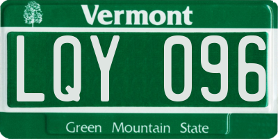 VT license plate LQY096