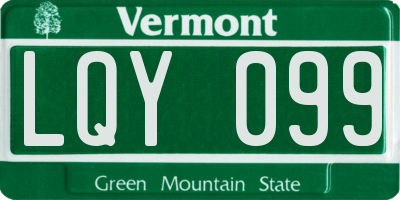 VT license plate LQY099