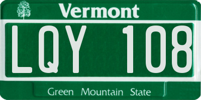 VT license plate LQY108
