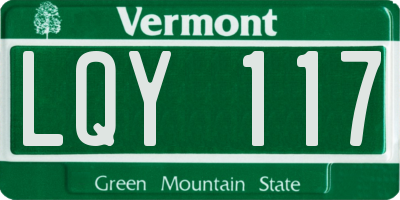 VT license plate LQY117