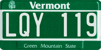 VT license plate LQY119