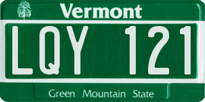 VT license plate LQY121