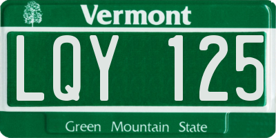VT license plate LQY125
