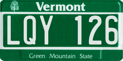 VT license plate LQY126