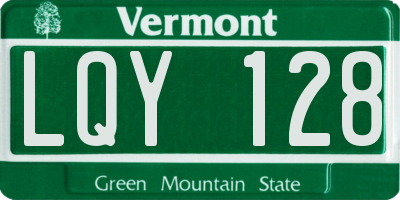 VT license plate LQY128