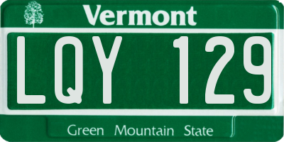 VT license plate LQY129