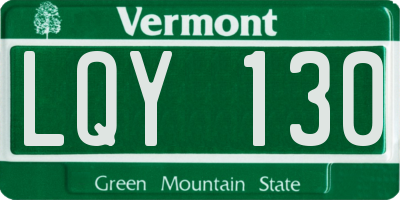 VT license plate LQY130