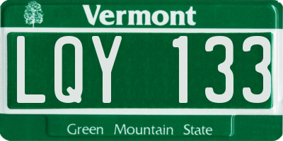 VT license plate LQY133