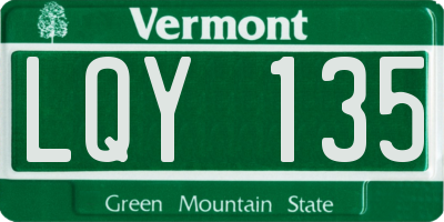 VT license plate LQY135