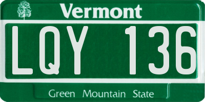 VT license plate LQY136