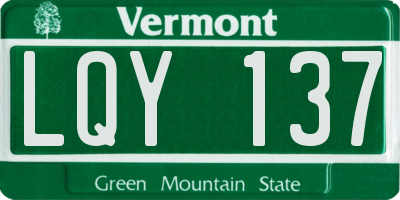 VT license plate LQY137