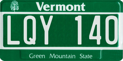 VT license plate LQY140