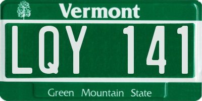 VT license plate LQY141