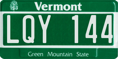 VT license plate LQY144