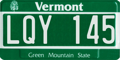 VT license plate LQY145