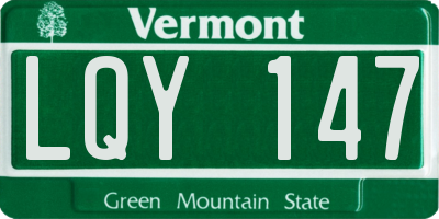 VT license plate LQY147