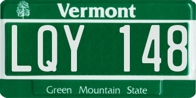 VT license plate LQY148