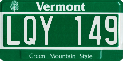 VT license plate LQY149