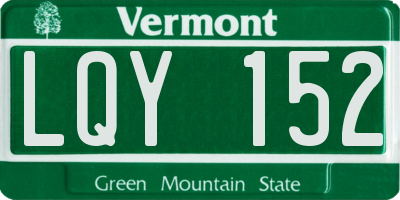 VT license plate LQY152