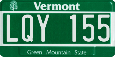 VT license plate LQY155