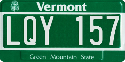 VT license plate LQY157